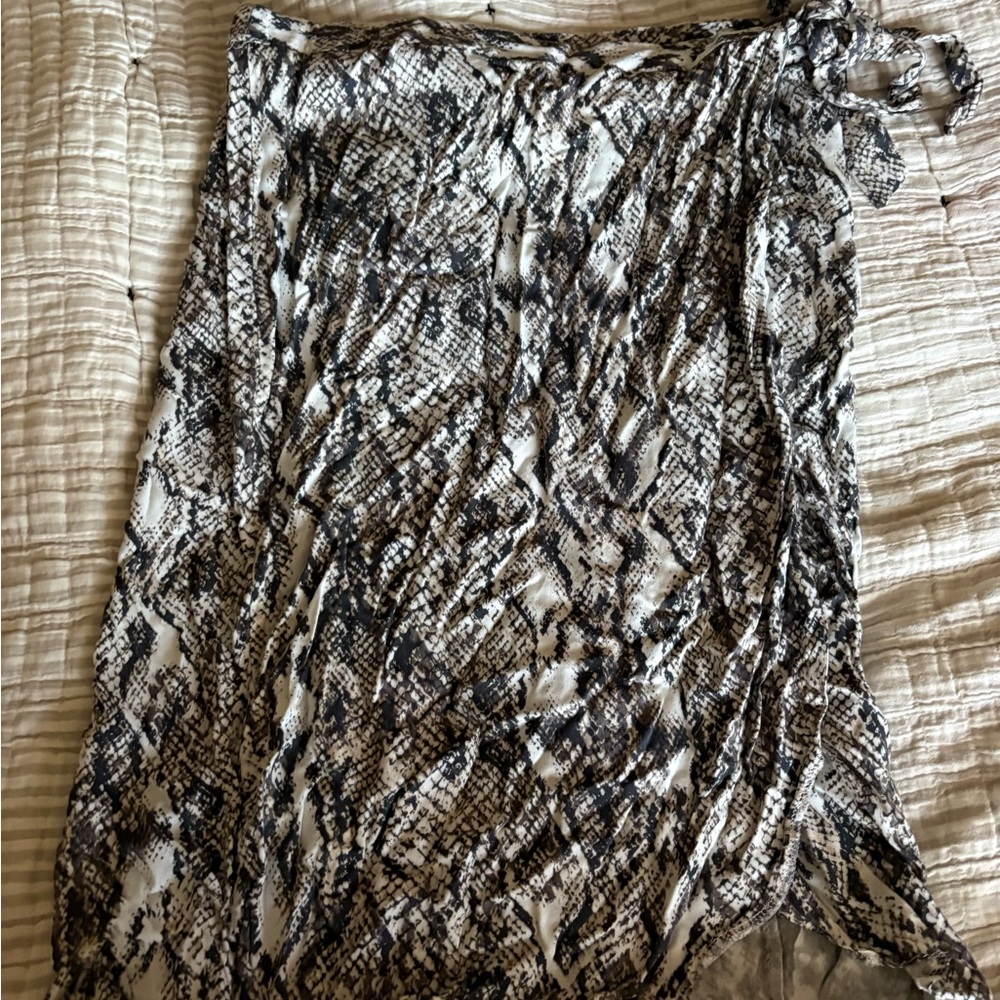 Maurices Black and White Snake Print Maxi Dress
